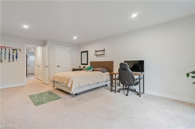 1728 Shorebird Ln, Virginia Beach, VA 23456 - bedroom featuring light carpet, recessed lighting, and an office area