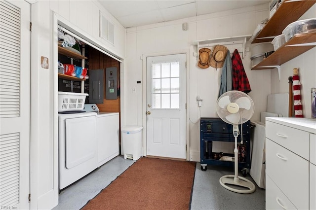 12 Sylvia Ln, Newport News, VA 23602 - washroom with electric panel and independent washer and dryer