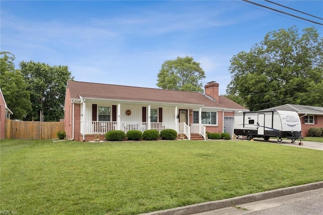 12 Sylvia Ln, Newport News, VA 23602 - single story home featuring covered porch, a chimney, concrete driveway, and brick siding