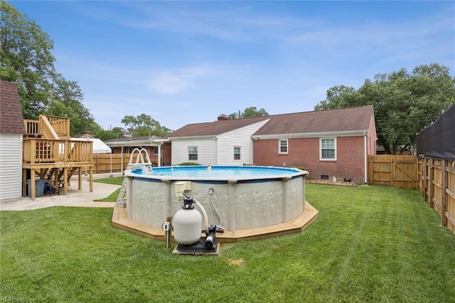 12 Sylvia Ln, Newport News, VA 23602 - view of swimming pool with a deck, a fenced backyard, and stairway