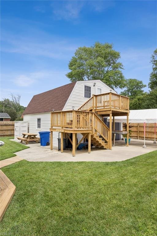 12 Sylvia Ln, Newport News, VA 23602 - back of property featuring a deck, a patio, and stairs
