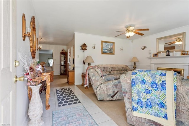 12 Sylvia Ln, Newport News, VA 23602 - living room with ceiling fan and light tile patterned floors