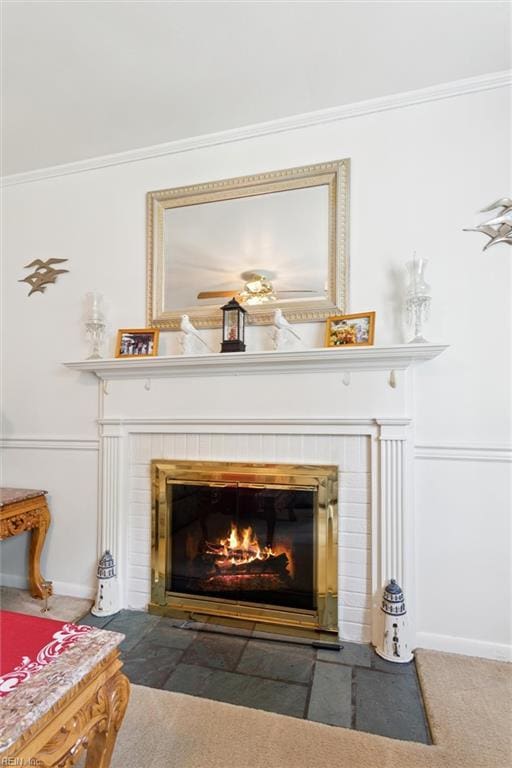 12 Sylvia Ln, Newport News, VA 23602 - detailed view of a fireplace and carpet floors