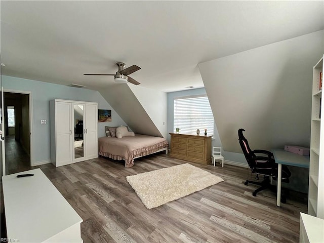 120 Lancelot Dr, Suffolk, VA 23434 - bedroom with wood finished floors, ceiling fan, and an office area