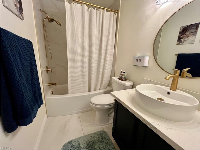 120 Lancelot Dr, Suffolk, VA 23434 - full bath with vanity, shower / tub combo, and marble finish floors