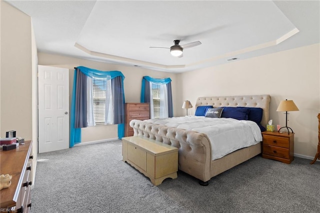 3904 River Breeze Cir, Chesapeake, VA 23321 - bedroom with a tray ceiling, carpet flooring, and ceiling fan