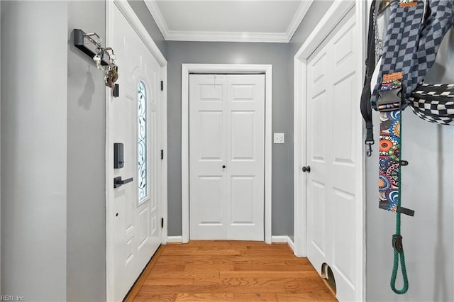 16 Inglewood Dr, Hampton, VA 23666 - entryway with light wood-type flooring and ornamental molding