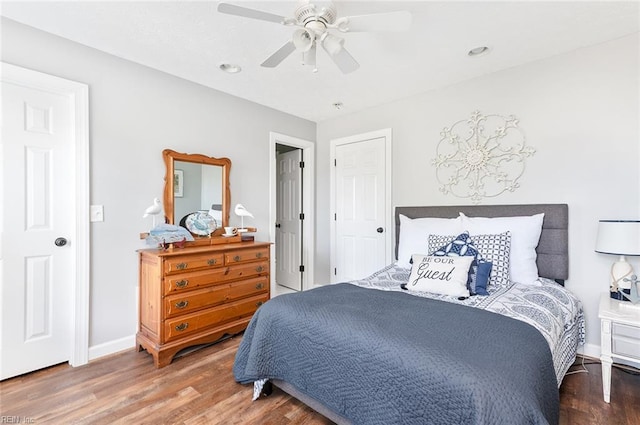 101 Ryder, Smithfield, VA 23430 - bedroom with wood finished floors, a ceiling fan, and recessed lighting