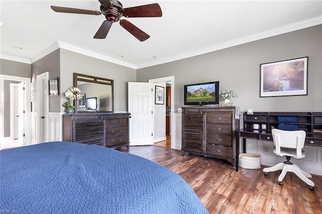 101 Ryder, Smithfield, VA 23430 - bedroom with wood finished floors, crown molding, and a ceiling fan