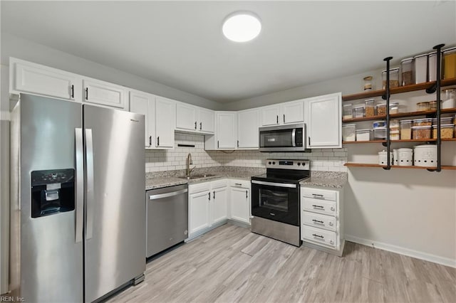 2601 Shell Rd, Hampton, VA 23661 - kitchen with appliances with stainless steel finishes, white cabinetry, and light stone countertops