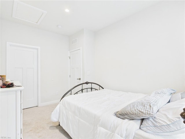 1732 Defiance Dr, Chesapeake, VA 23323 - bedroom featuring light colored carpet and attic access