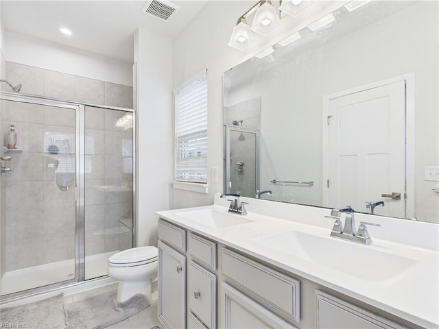1732 Defiance Dr, Chesapeake, VA 23323 - full bathroom featuring double vanity, a shower stall, and tile patterned floors