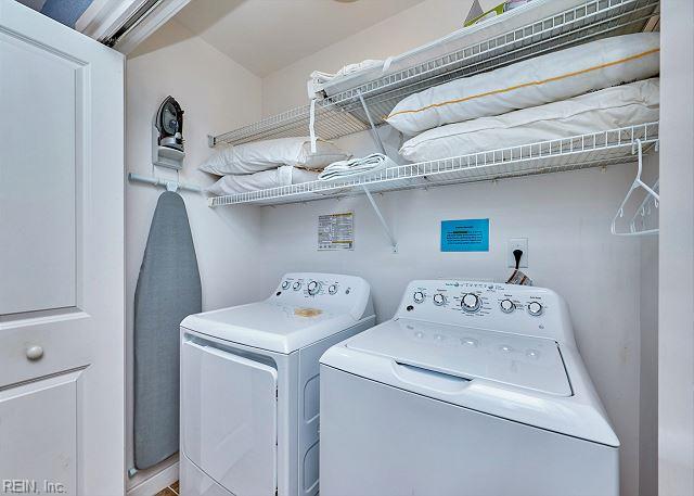 3738 Sandpiper Rd Unit 214B, Virginia Beach, VA 23456 - laundry room with separate washer and dryer