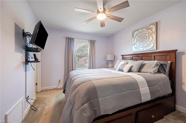 2025 Allison Dr, Chesapeake, VA 23325 - bedroom with light colored carpet and a ceiling fan