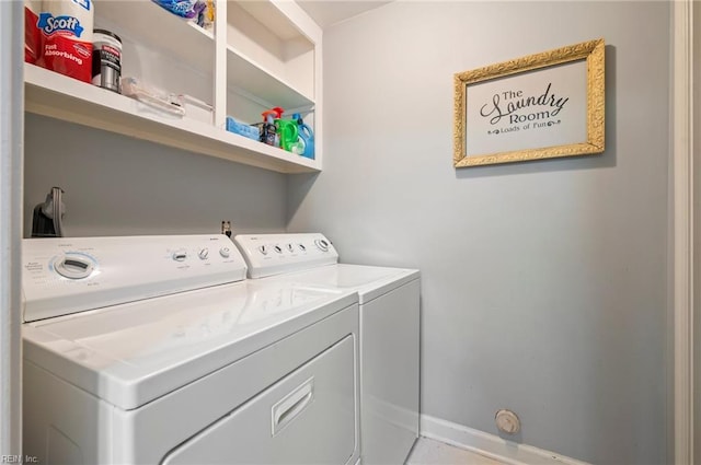 2025 Allison Dr, Chesapeake, VA 23325 - laundry room with separate washer and dryer and baseboards