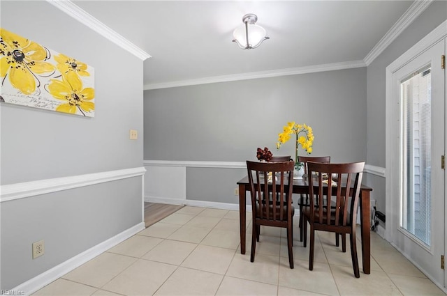 2025 Allison Dr, Chesapeake, VA 23325 - tiled dining area with crown molding and baseboards