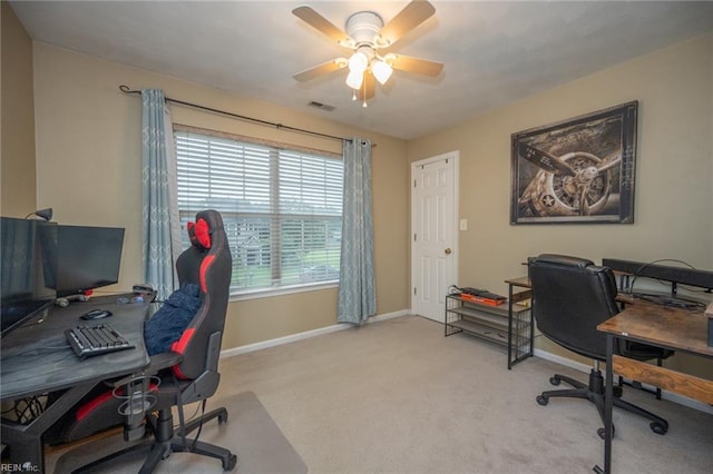 2146 Kingsley Ln, Chesapeake, VA 23323 - office featuring ceiling fan and carpet