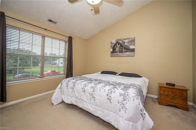 2146 Kingsley Ln, Chesapeake, VA 23323 - carpeted bedroom with vaulted ceiling and a ceiling fan