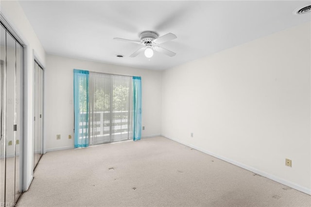 518 Spring Trce, Williamsburg, VA 23188 - unfurnished bedroom with carpet, access to outside, and ceiling fan