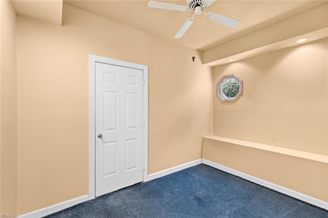 518 Spring Trce, Williamsburg, VA 23188 - unfurnished room featuring dark colored carpet and a ceiling fan