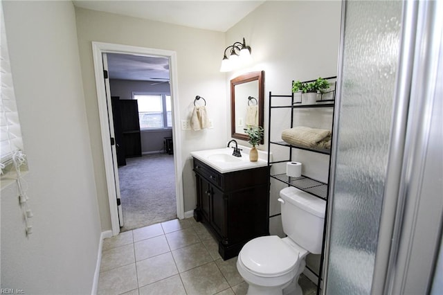 1353 King Arthur Dr, Chesapeake, VA 23323 - bathroom with vanity, tile patterned flooring, and a ceiling fan
