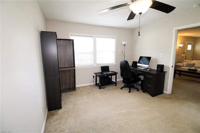 1353 King Arthur Dr, Chesapeake, VA 23323 - home office featuring a ceiling fan and light carpet
