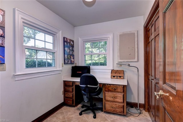 1217 Worthington Ln, Virginia Beach, VA 23464 - office with baseboards and light tile patterned flooring