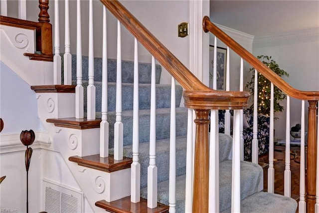 1217 Worthington Ln, Virginia Beach, VA 23464 - staircase with a water view and ornamental molding