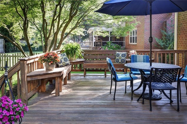 1217 Worthington Ln, Virginia Beach, VA 23464 - wooden deck with outdoor dining area
