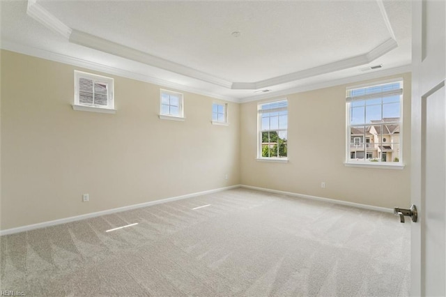 1402 Farringdon Way, Williamsburg, VA 23185 - empty room featuring a raised ceiling, ornamental molding, and carpet floors
