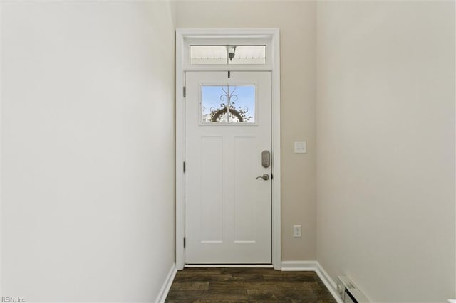 1402 Farringdon Way, Williamsburg, VA 23185 - doorway to outside featuring dark wood finished floors and baseboards