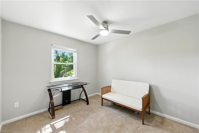 1217 Etworth Ln, Virginia Beach, VA 23464 - sitting room featuring ceiling fan and carpet