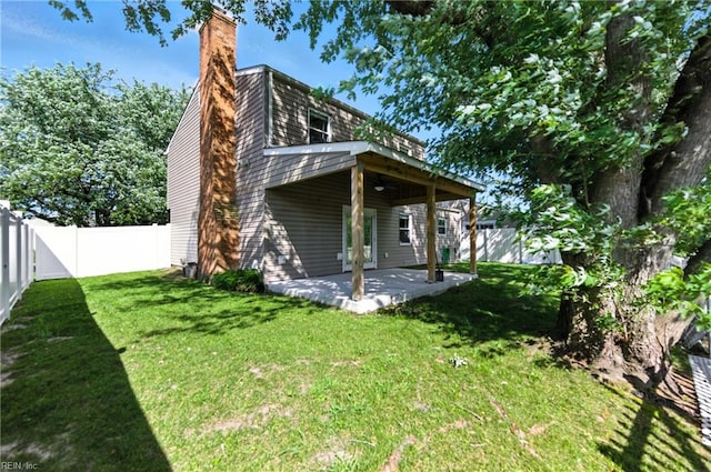 1217 Etworth Ln, Virginia Beach, VA 23464 - back of house with a patio area, a chimney, and a fenced backyard