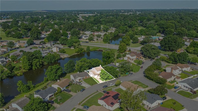 1217 Etworth Ln, Virginia Beach, VA 23464 - aerial view of property's location featuring a large body of water and nearby suburban area