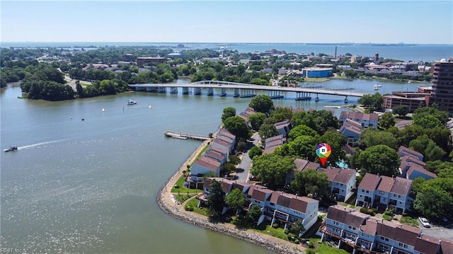 233 Mill Point Dr, Hampton, VA 23669 - drone / aerial view of a notable bridge and a nearby body of water
