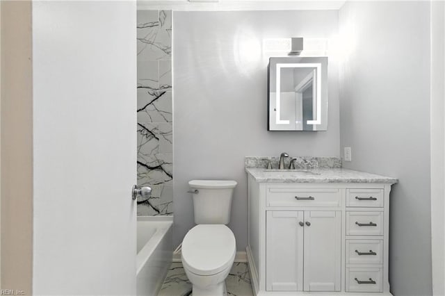 233 Mill Point Dr, Hampton, VA 23669 - bathroom featuring marble finish floors, vanity, and shower / bathtub combination