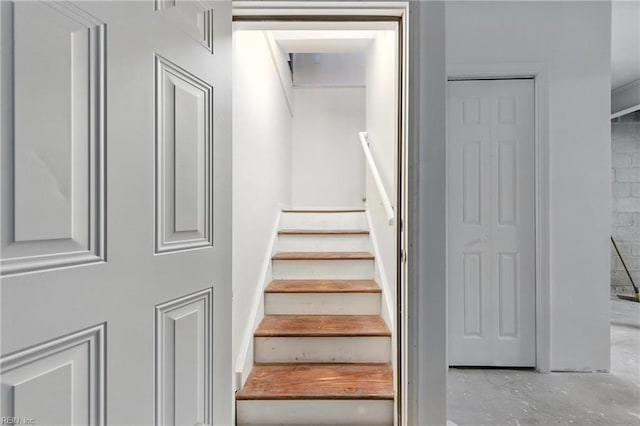 233 Mill Point Dr, Hampton, VA 23669 - stairway featuring concrete floors