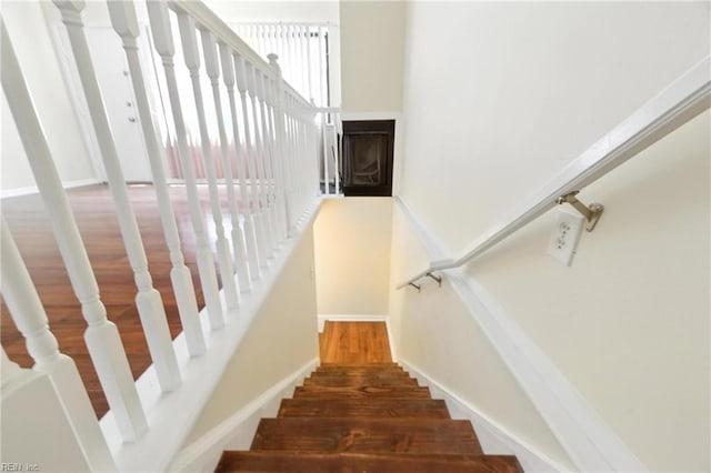 233 Mill Point Dr, Hampton, VA 23669 - stairway with a fireplace and wood finished floors