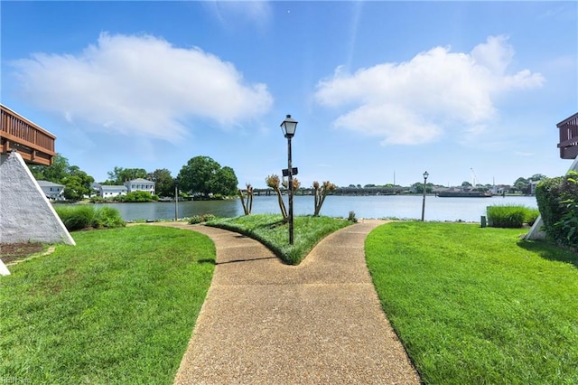 233 Mill Point Dr, Hampton, VA 23669 - view of property's community with a yard and a water view