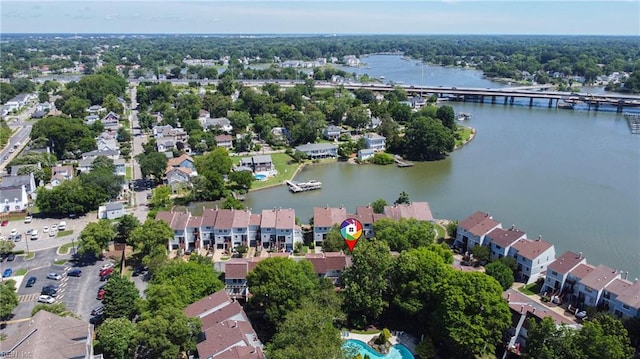 233 Mill Point Dr, Hampton, VA 23669 - aerial view of property and surrounding area with a large body of water and a notable bridge