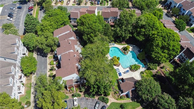 233 Mill Point Dr, Hampton, VA 23669 - aerial perspective of suburban area with a pool