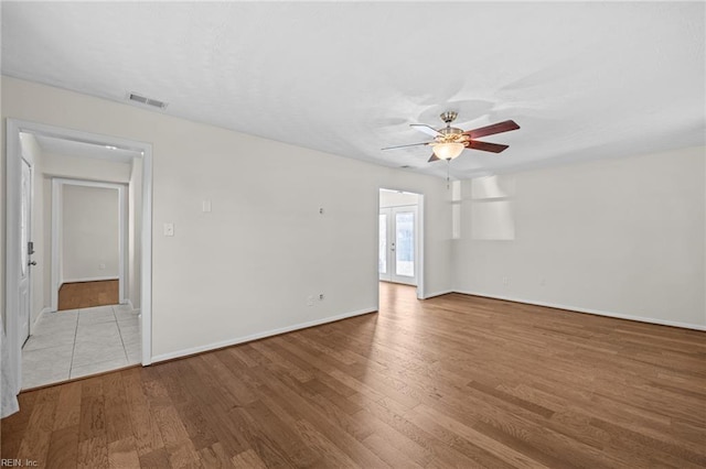 596 Old Post Rd, Virginia Beach, VA 23452 - unfurnished room with ceiling fan and wood finished floors