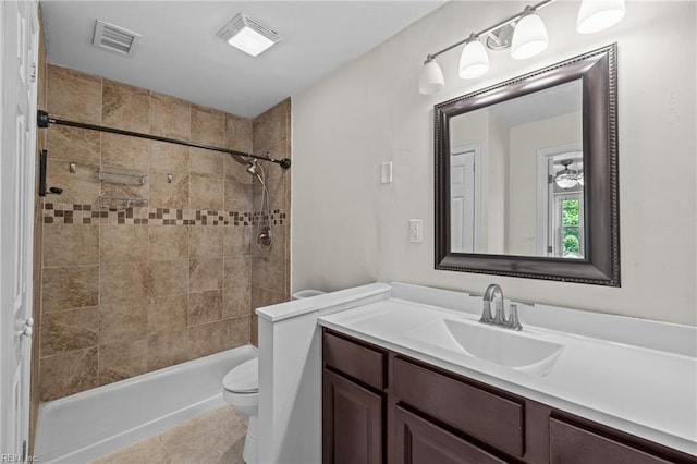 596 Old Post Rd, Virginia Beach, VA 23452 - full bath featuring vanity, a tile shower, and tile patterned flooring