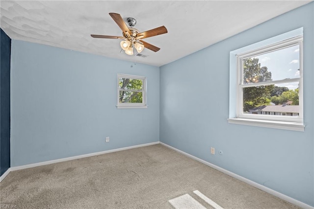 596 Old Post Rd, Virginia Beach, VA 23452 - spare room with a ceiling fan and carpet