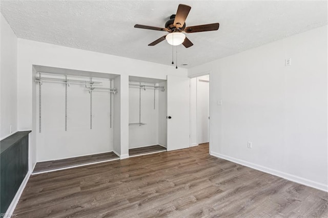 1521 Peabody Dr, Hampton, VA 23666 - unfurnished bedroom featuring wood finished floors, ceiling fan, and a textured ceiling