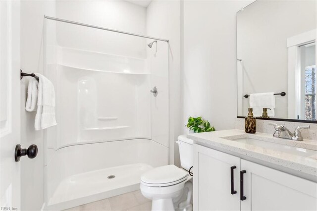1906 Mccoy Rd, Chesapeake, VA 23323 - full bathroom with vanity, a shower, and tile patterned floors