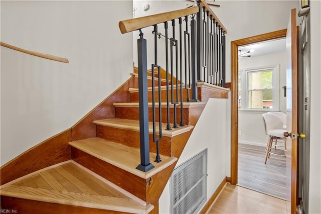 2218 Haywood Ave, Chesapeake, VA 23324 - stairway with wood finished floors and baseboards