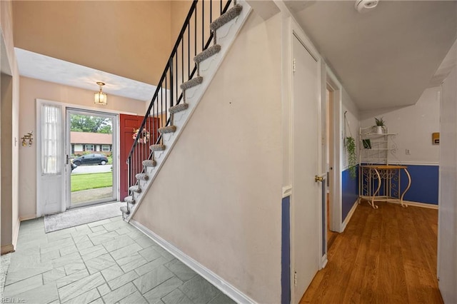 16 Diggs Dr, Hampton, VA 23666 - foyer with baseboards and stairs
