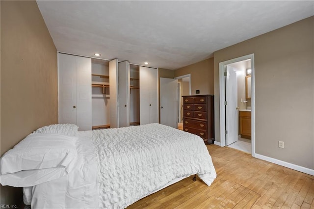16 Diggs Dr, Hampton, VA 23666 - bedroom featuring light wood-style flooring, ensuite bath, and recessed lighting