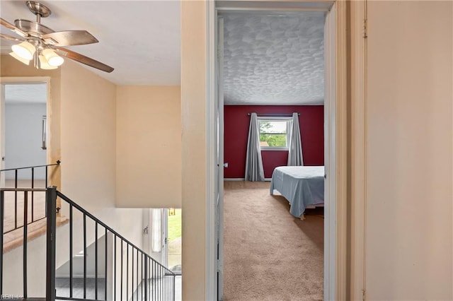 16 Diggs Dr, Hampton, VA 23666 - hallway with an upstairs landing and carpet flooring